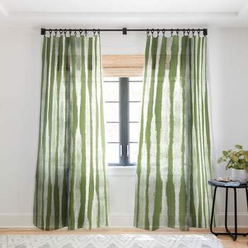 Lane and Lucia Tie Dye No 2 In Green Single Panel Sheer Window Curtain - Society6