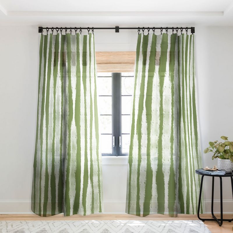 Lane and Lucia Tie Dye No 2 In Green Single Panel Sheer Window Curtain - Society6, 1 of 7