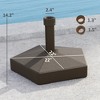 Aghana Digitals Heavy Duty HDPE Patio Umbrella Base, 42lbs Sand/33lbs Water Fillable Stand for 7.2' Brown 22.00×22.00×14.20 in - 3 of 4