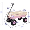 Acekool Steel Garden Cart 176 lbs Capacity, All-Terrain Wagon with Wood Side Panels, 10" Air Tires, Foldable Handle, for Yard Farm Orchard, Blue - 3 of 4
