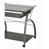 XIYUYEU Home Office Desk Modern Writing Desk with Keyboard Tray and Glass Desktop for Office, Study - 2 of 4