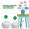 10.2" H x 13.5" Dia (10" Opening) Round Self-Watering Indoor Plant Pots with Drainage & Water Level Monitor, White Dot Design - 3 of 4