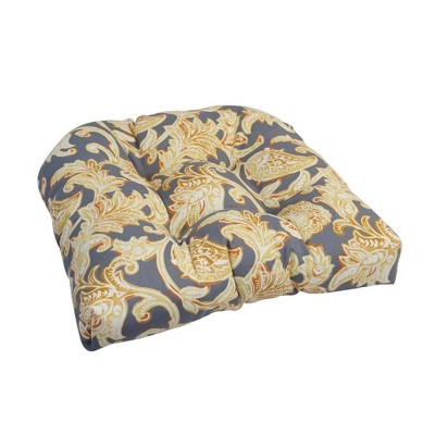 Blazing Needles, 19-inch U-Shaped Spun Polyester Outdoor Tufted Dining Chair Cushion