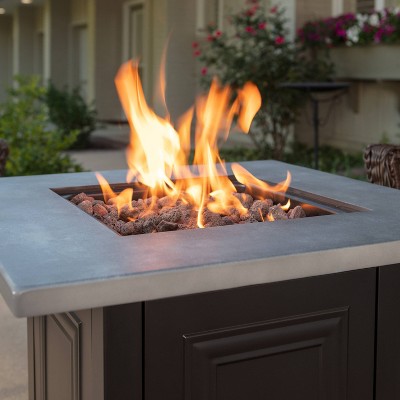 Wakefield Black and Grey Steel Gas Fire Pit Table