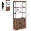 Tall Bookcase with Doors, Farmhouse Storage Open Rack Shelf with Cabinet and Metal Shelf for Home, Office - 3 of 4