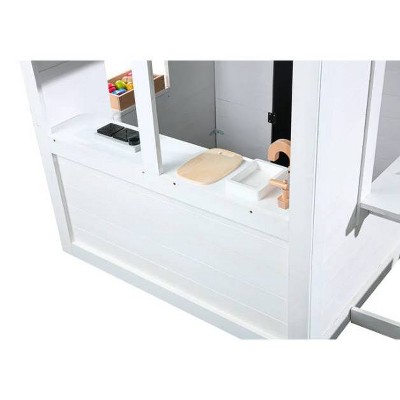 Zahara White and Black Wooden Playhouse with Kitchen