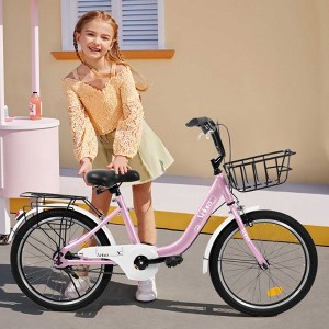 AENKYO 20-Inch Kids Bike for Boys & Girls Ages 6-12, Front Basket & Rear Rack Easy Assembly - Pink Children's Bicycle - 1 of 4