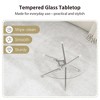 Glass Coffee Table, Round Coffee Table with Geometric Metal Frame, Modern Minimalist Coffee Table for Decoration - 4 of 4