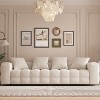 FUFU&GAGA 100" Plush White Teddy Velvet Sofa with Solid Wood Base and High Resilience Cushioning - 2 of 4