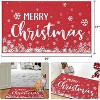 Coucheta Christmas Floor Mat Washable Non-Slip Low Pile Red Holiday Rug for Living Room Bedroom, Red - 2 of 4