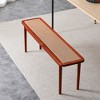 Wood Benches Simple Solid Wood Sleeper Chairs Rattan Woven Shoe Stool - 2 of 4