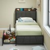 Twin-XL Size Bed Frame with 2 Storage Drawers and Charging Station - 4 of 4