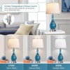 ROTTOGOON Table Lamps Set of 2 with 2 USB Ports, 25" Nightstand Lamp with White Fabric Shade for Living Room, Bedroom - 3 of 4