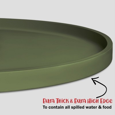 Small Khaki Green Silicone Waterproof Dog Food Mat