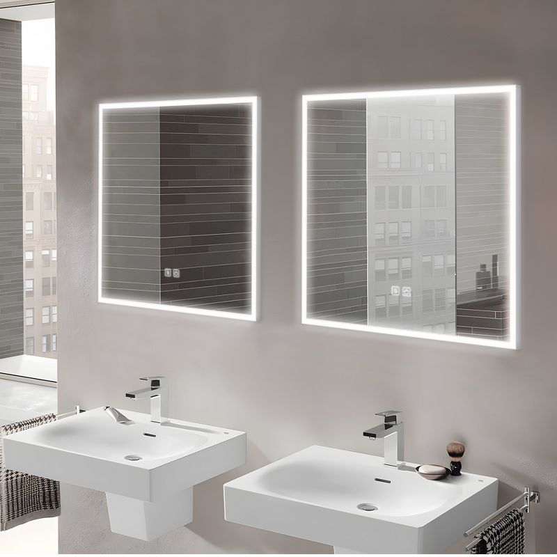Neutypechic Oversized Bathroom Vanity Mirror LED Square Anti-fog Wall Mirror with Backlit, 4 of 7