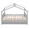 Full Size Wooden House Bed with Twin Size Trundle - 3 of 4