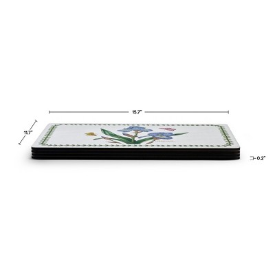 Botanic Garden Floral Hardboard Placemats with Cork Backing, Set of 4
