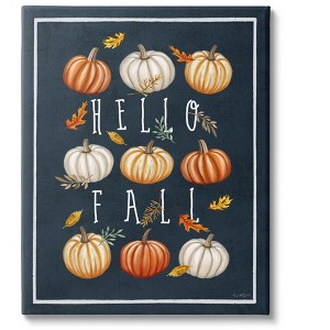 Stupell Industries Hello Fall Mixed Pumpkins Canvas Wall Art - 1 of 3