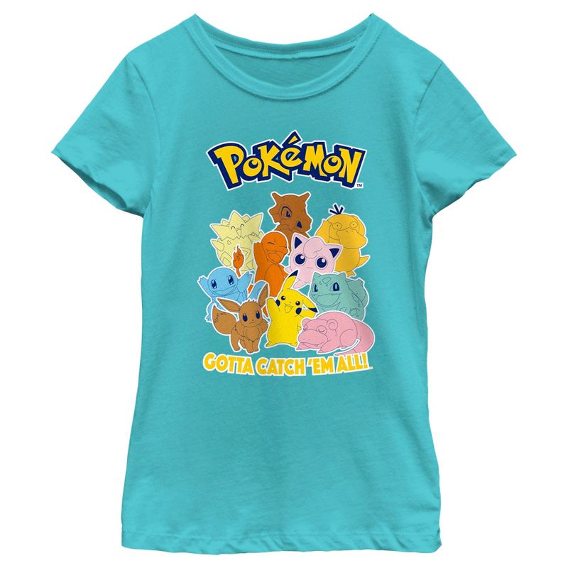 Girl's Pokemon Gotta Catch 'Em All Group T-Shirt, 1 of 5
