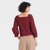 Women's Balloon 3/4 Sleeve Square Neck Blouse - A New Day™ - 2 of 3