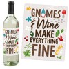 Big Dot of Happiness Garden Gnomes - Forest Gnome Party Decorations for Women and Men - Wine Bottle Label Stickers - Set of 4 - 2 of 4