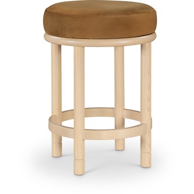 Meridian Furniture,Monette Saddle Velvet Counter Stool