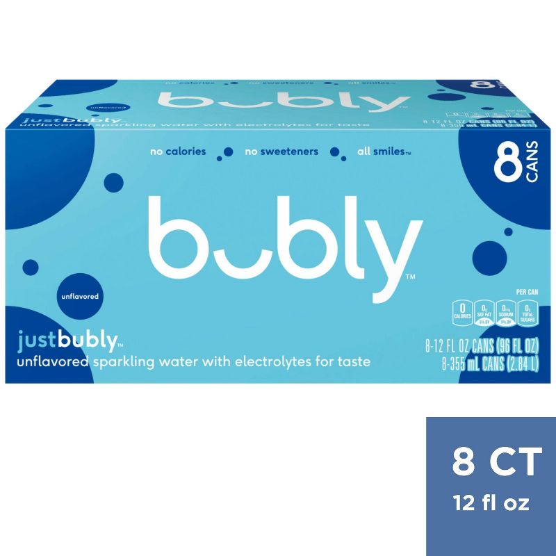 bubly just bubly Sparkling Water - 8pk/12 fl oz Cans, 1 of 5