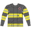 Men's New York City Firefighter Uniform (Front Back Print) Long Sleeve Costume T-Shirt - 2 of 4
