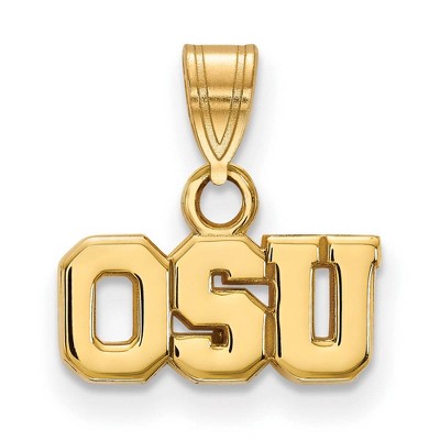 Black Bow Jewelry 10k Yellow Gold Ohio State Buckeyes NCAA Small Pendant