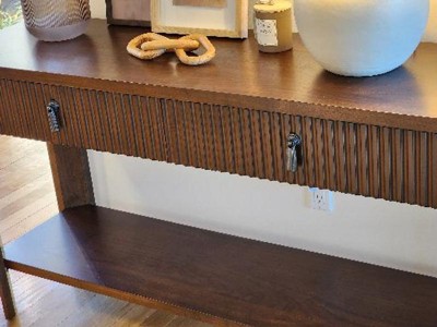 60" Laguna Nigel Fluted Wooden Console Table Brown - Threshold™ Designed With Studio Mcgee : Target