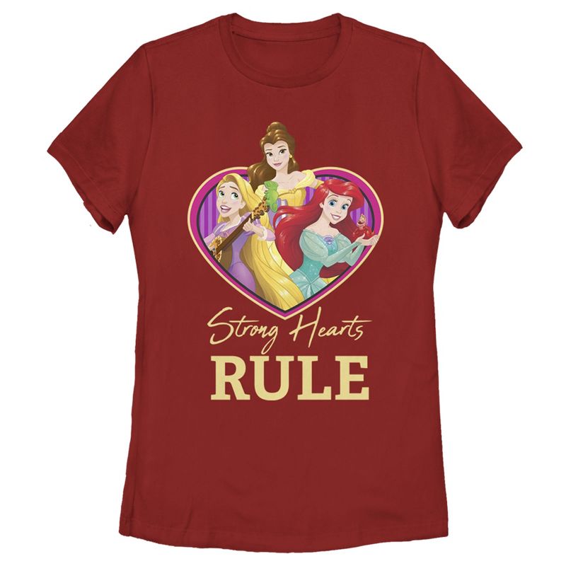 Women's Disney Princess Valentine Strong Hearts T-Shirt, 1 of 5