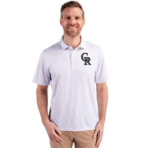 Colorado Rockies Cutter & Buck Pike Eco Symmetry Print Stretch Recycled Mens Big & Tall Polo - 1 of 1