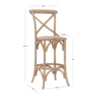 Roxy Coastal Gray Wash Vintage-Style Barstool 30"