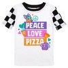 Furby Peace, Love, Pizza Youth Short Sleeve Shirt & Checkered Sleep Pajama Pants Set - 2 of 4