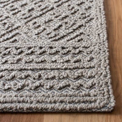 Elegant Gray Hand-Tufted Wool Runner Rug with Non-Slip Feature