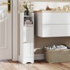 Costway Bathroom Storage Cabinet with Door Toilet Paper Holder Stand for Small Spaces Black/Gray/White - 2 of 4