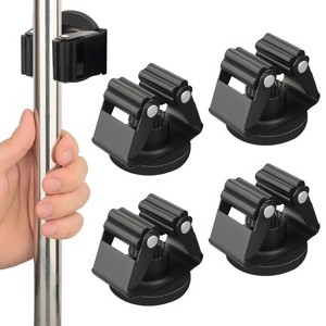 LunaLulinlk Magnetic Mop Broom Holder,4Pack Heavy Duty Magnetic Broom Holder for Cleaning Tools for Garage Kitchen Laundry Work Shop Black - 1 of 4