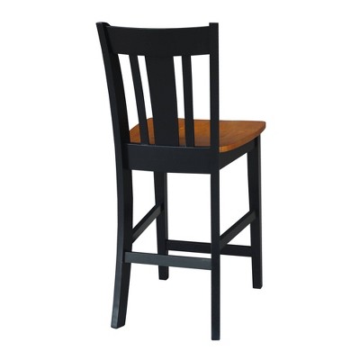 San Remo Black and Cherry Wood Counter Stool