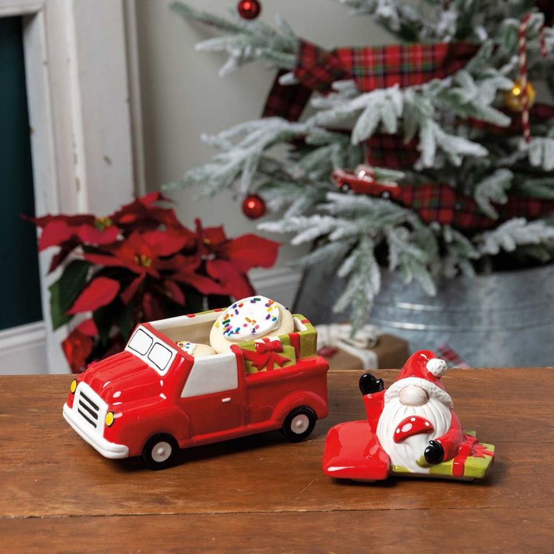 Tabletop Truck & Santa Treat Jar  -  One Treat Jar Inches -  Gnome Christmas  -  112748  -  Ceramic  -, 2 of 4