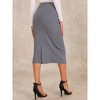 INSPIRE CHIC Women's High Waist Stretchy Rib Knit Slit Hem Pencil Bodycon Sweater Skirt - 4 of 4
