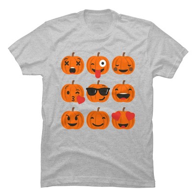 Men's Design By Humans Halloween Pumpkins Emoji By honeytree T-Shirt