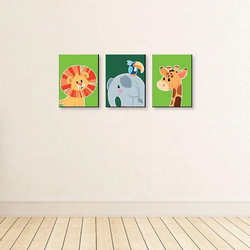 Big Dot of Happiness Jungle Party Animals - Safari Zoo Animal Nursery Wall Art and Kids Room Decor - Gift Ideas - 7.5 x 10 inches - Set of 3 Prints, 3 of 7