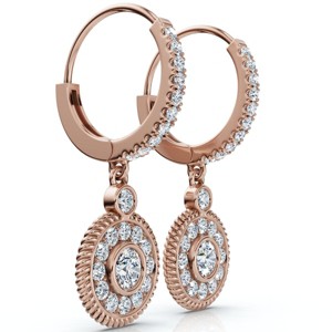 Pompeii3 3/4Ct Dangle Diamond Earrings 1 1/10" Tall Lab Created 14k Gold EF/VS - 1 of 4