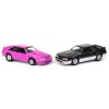 1/64 Twin Pack 1988 Ford Mustang GT Black/Silver & Pink, LP Diecast 51548 - 2 of 4