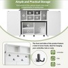Entryway Hall Tree with Storage Bench, 76.9" Tall Entryway Bench with Coat Rack, Coat Rack with 6 Wheels Movable Bench for Living Room Hallway - 4 of 4