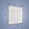 Boost-M2 Bathroom Lighted Medicine Cabinet 30x36 Recessed Defogger USB Dimmer, 30"W x 36"H - image 2 of 4