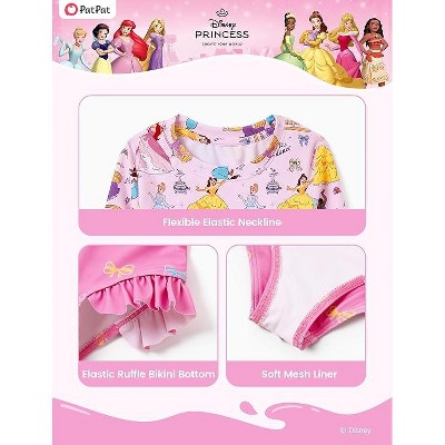Disney Princess Kids Girls Summer Holiday Ruffle Swimwear Sets Rashguard Princesses Pink 4T-5T — фото 7