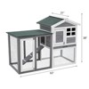 48 Inch 2-Tier Rabbit Hutch Chicken Coop, Outdoor & Indoor Wooden Small Pet House with Waterproof Roof, 4 Lockable Doors, Non-Slip Ramp - 4 of 4