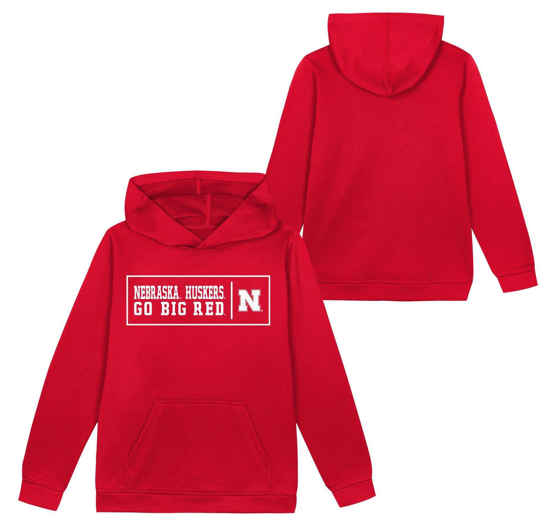 NCAA Nebraska Cornhuskers Boys' Poly Hooded Sweatshirt