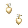Guili 0.30ctw Stunning 14k Gold Plated Heart Dangle Earrings with Sparkling Lab-Created Moissanite – Romantic & Elegant Design - 2 of 3